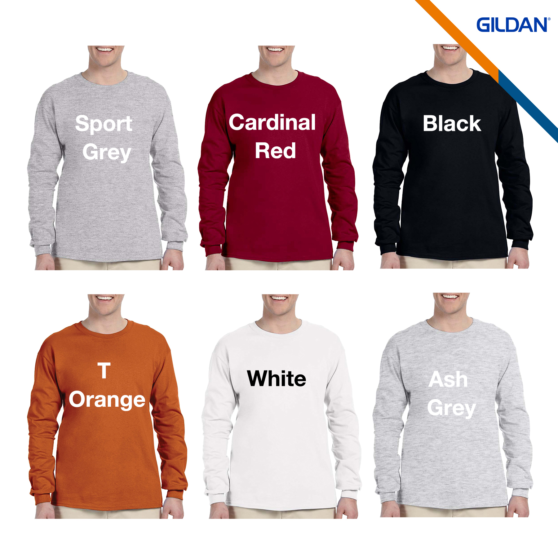 Gildan® 6.1oz 100% Cotton Preshrunk Long Sleeve T-Shirts 7