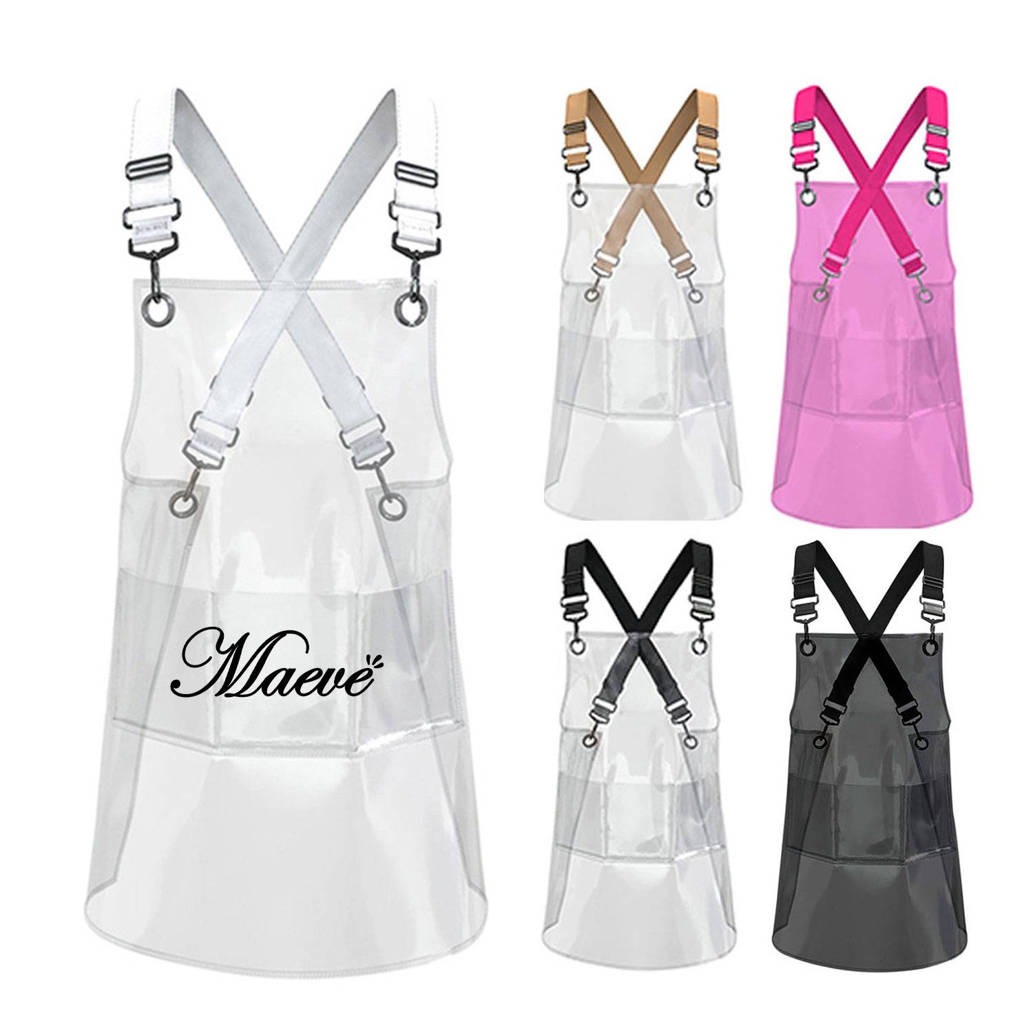 Adjustable Cross-back Salon Apron with 3 Pockets 10