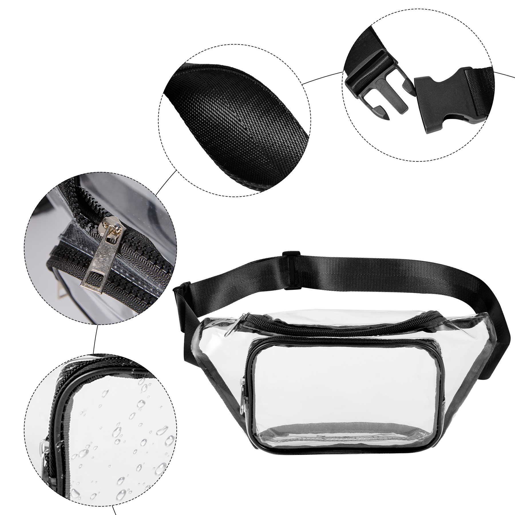 Clear PVC Fanny Pack W/ Two Pockets 13