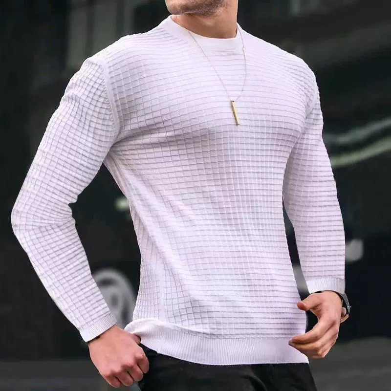 Long Sleeve Collar Knit Shirt - Mens 2