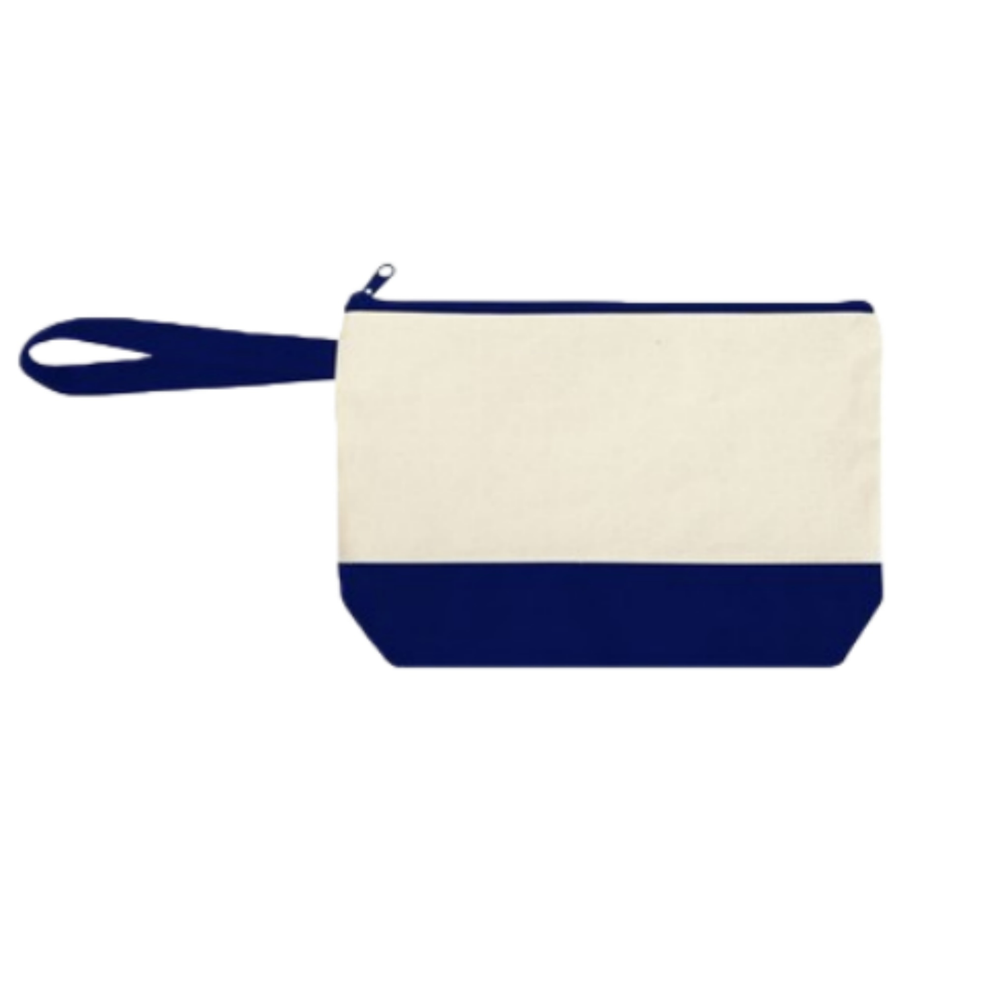 Two Tone Canvas Cosmetic Zipper Bag with Bottom & Strap 9