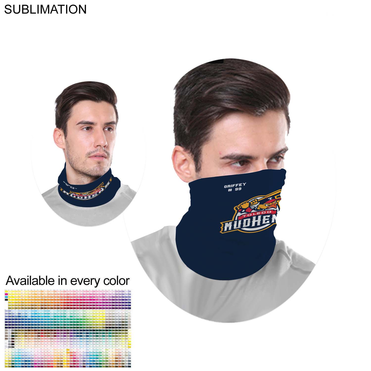 Team Neck Gaiter, Sublimated Multifunction Tubular Gaiter, Moisture wicking Fabric, 4way stretch 14