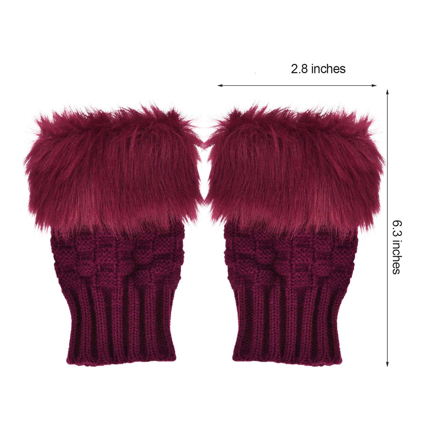 Winter Knitted Warm Half-Finger Gloves for Women 5