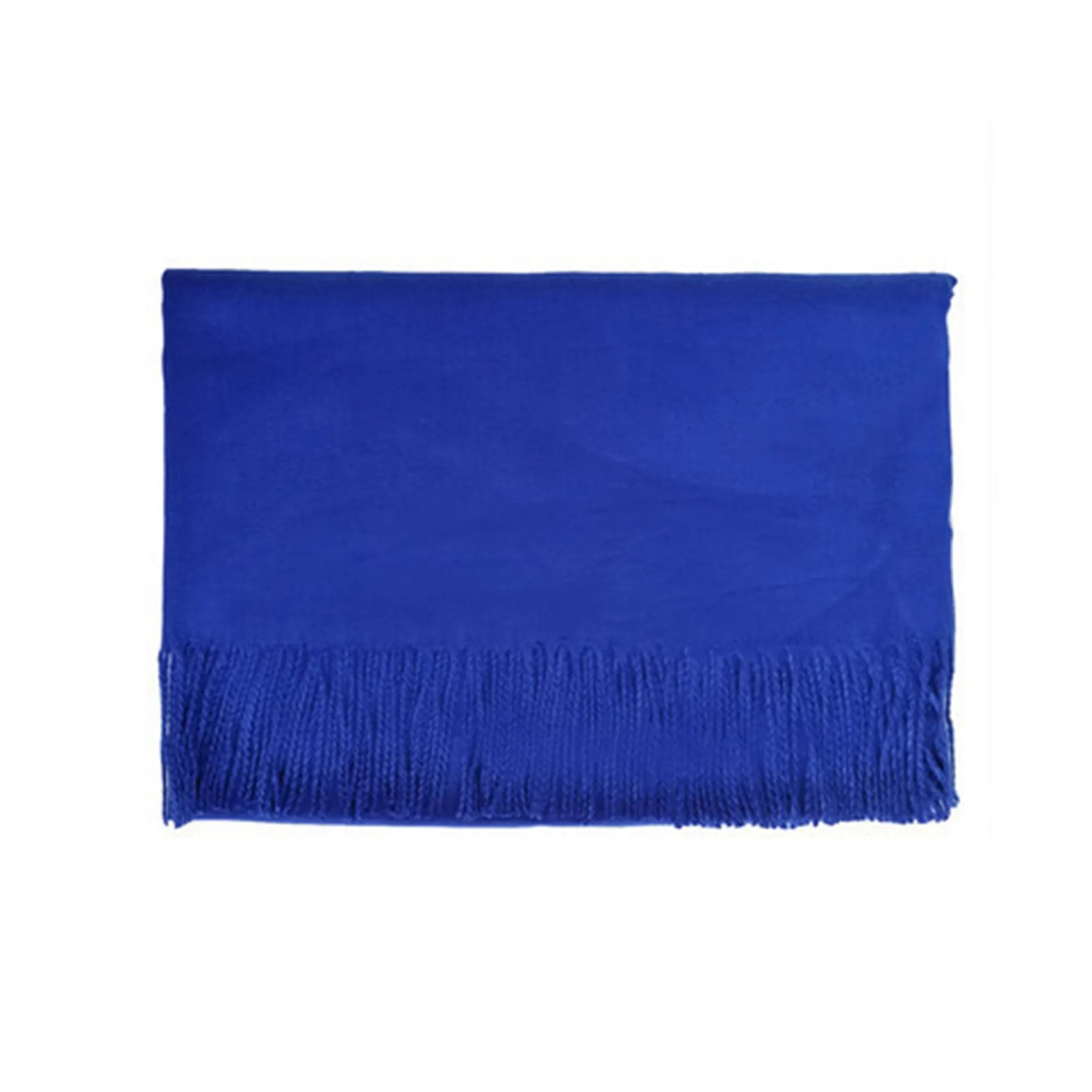 Solid Shawl Wrap Scarf With Fringes 2