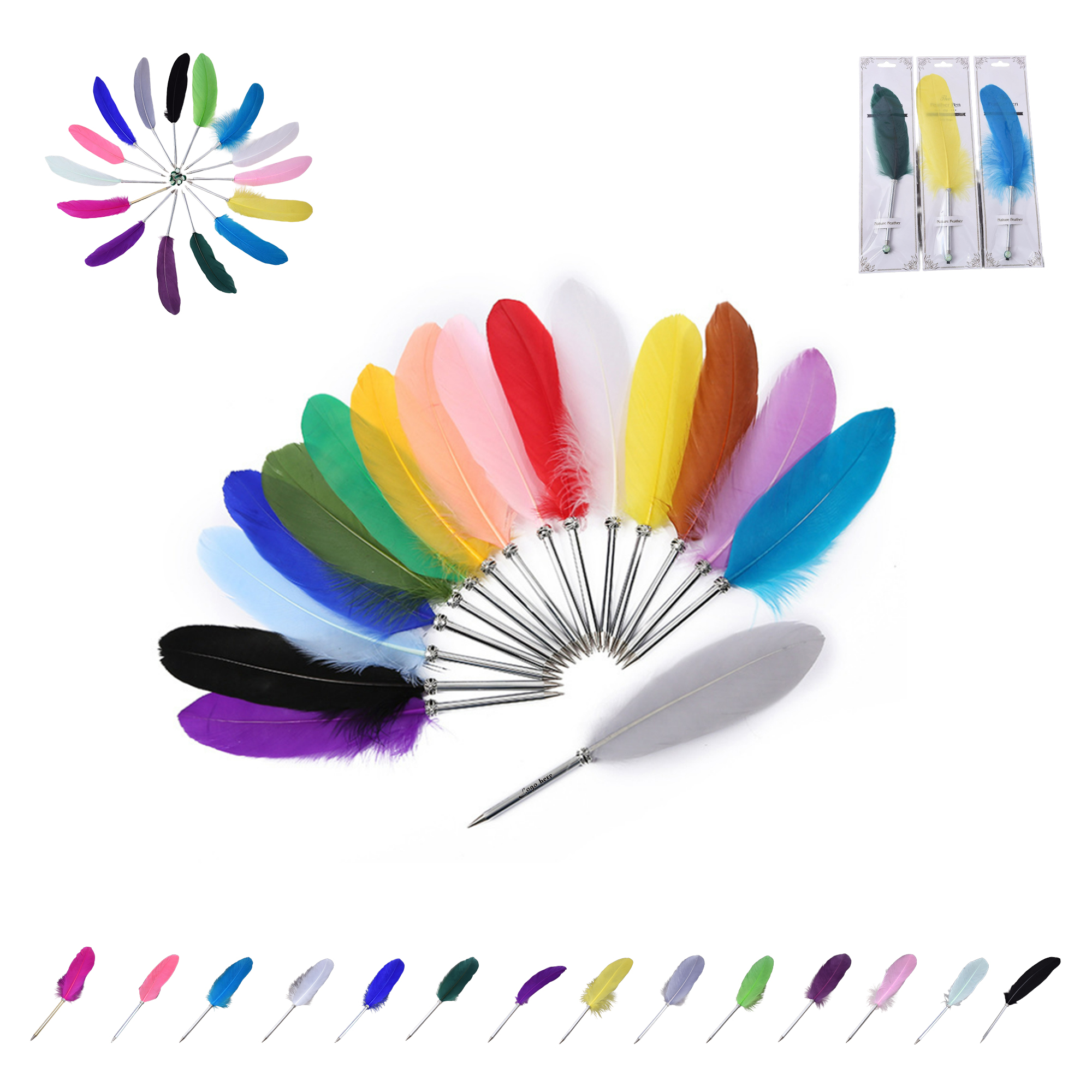 Elegant Feather Quill Pen Ballpoint for Writing 1