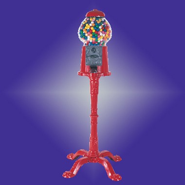RED DIE CAST IRON GUM BALL MACHINE 2