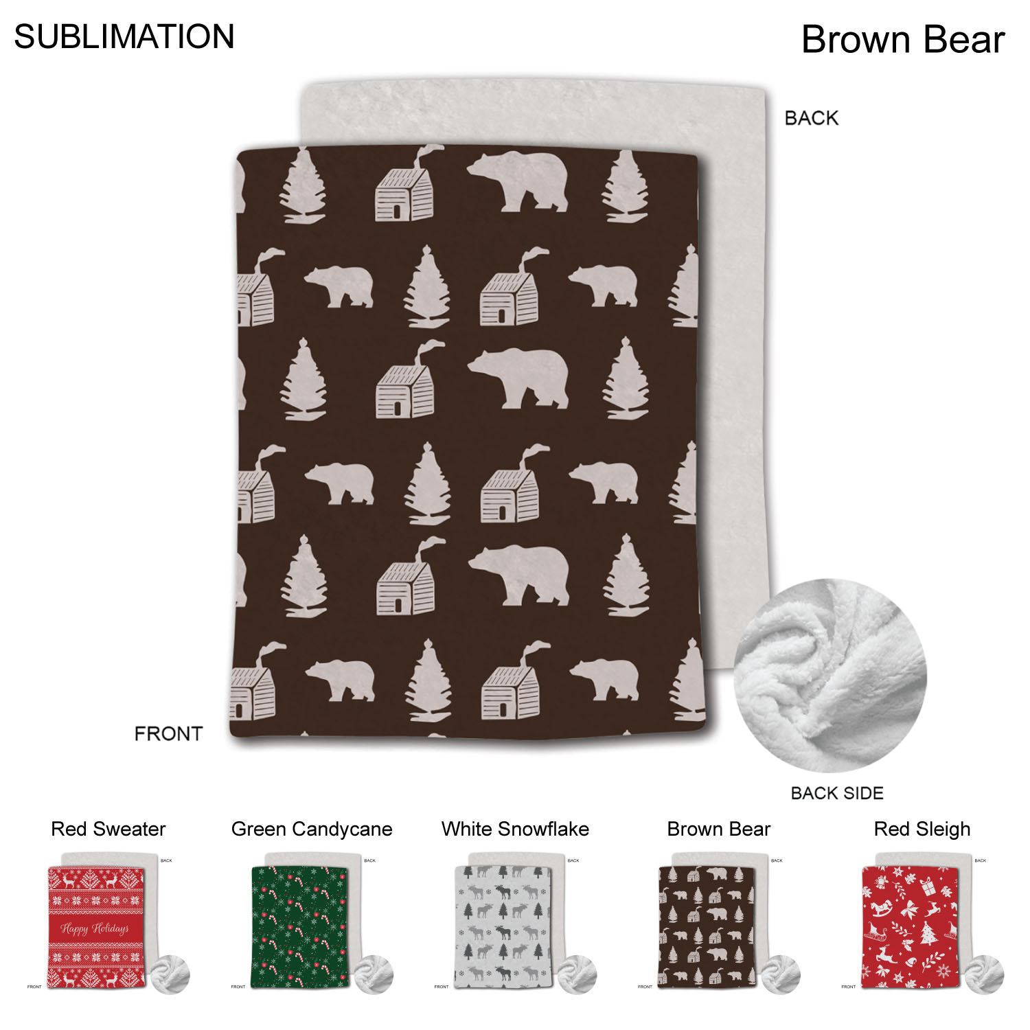Stock Design Festive, Holiday Plush and Cozy Mink flannel Fleece blanket, 60"x80", Sublimated