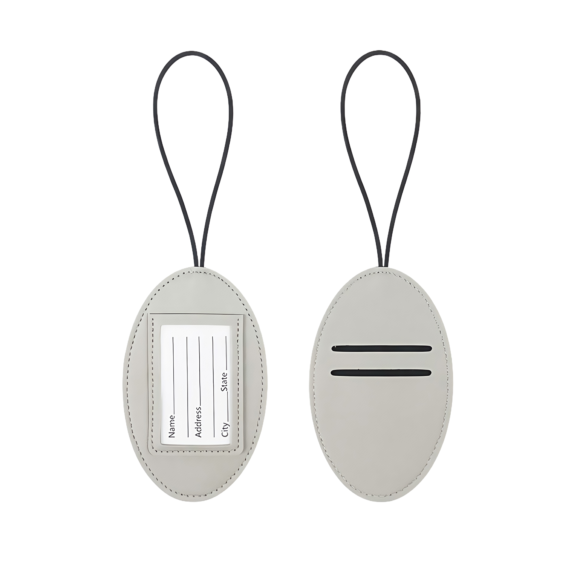 Elastic Oval Luggage Tag with PU Leather 10