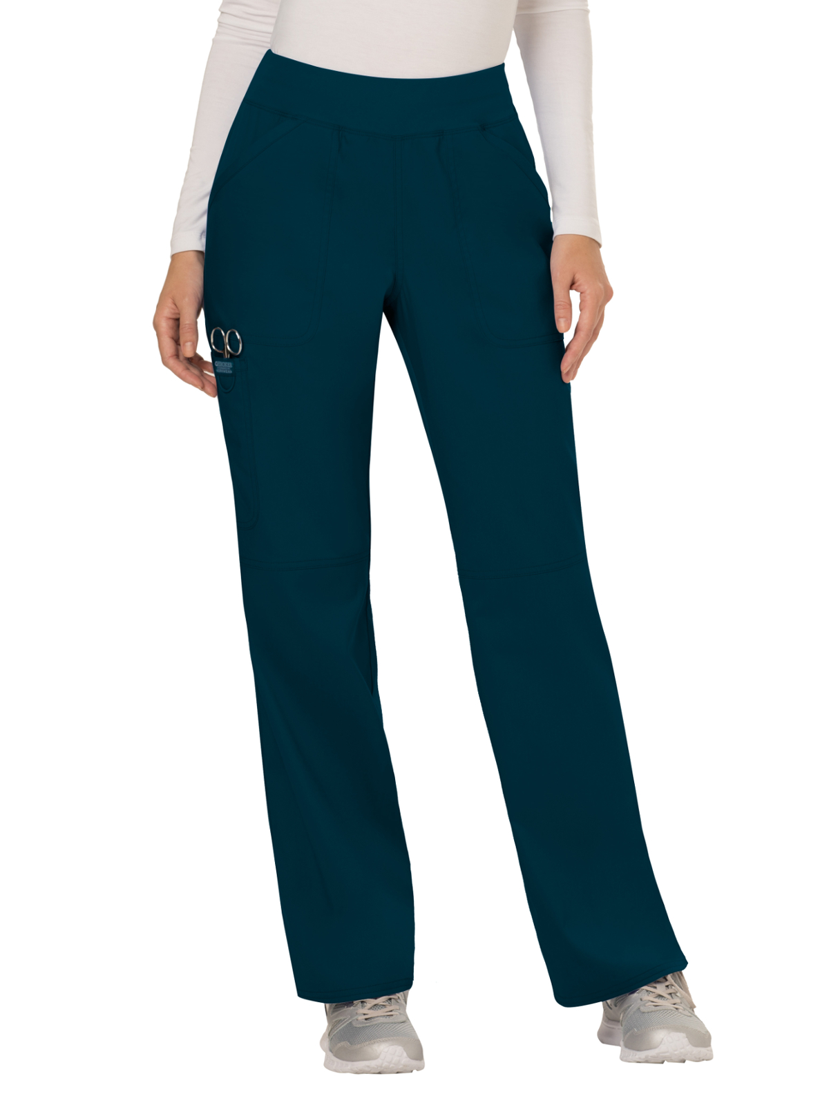 Cherokee - Workwear Revolution - Women's 4-Pocket Mid Rise Straight Leg Pull-on Pant 67