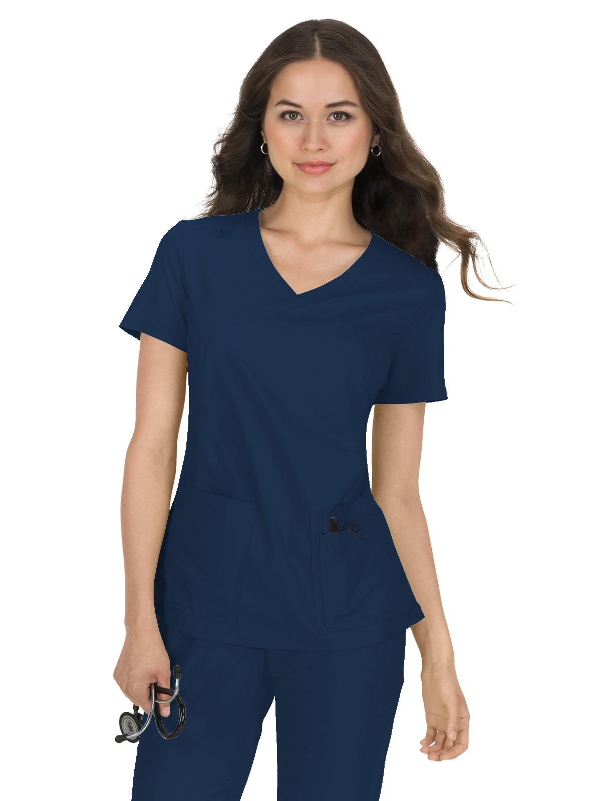 koi - Basics - Women's Four-Pocket Mock-Wrap Neck Katie Top 11
