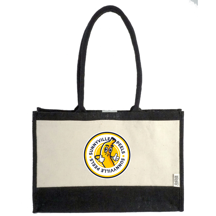 Seattle Recycled Cotton Front Pocket Jute Shopper Tote 17