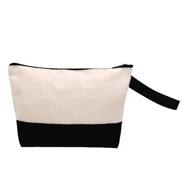 Natural Two-Tone Cotton Canvas Cosmetic Bag 1