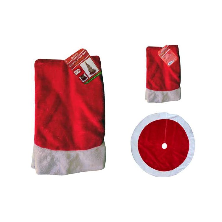 Christmas Tree Skirt 40" - Red and White 2