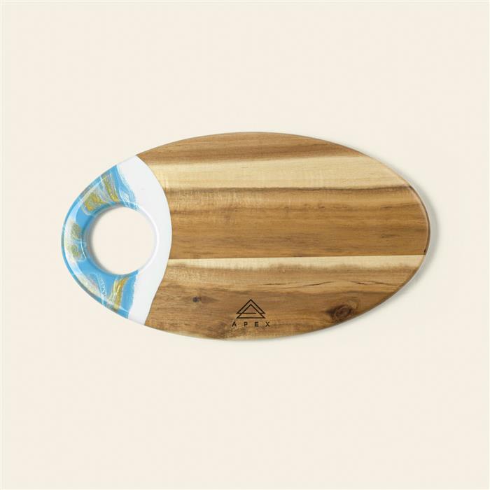 Medium Oval Acacia Board With Dip Holder 14