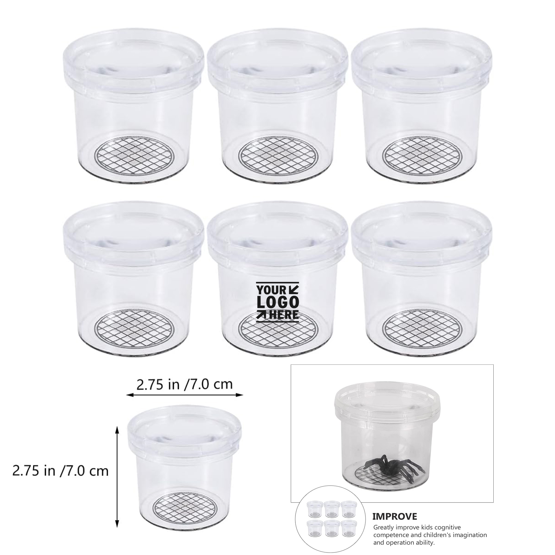 Small Nature Exploration Toy Plastic Clear Animal Observing Jar Case Viewer with Magnifier 2