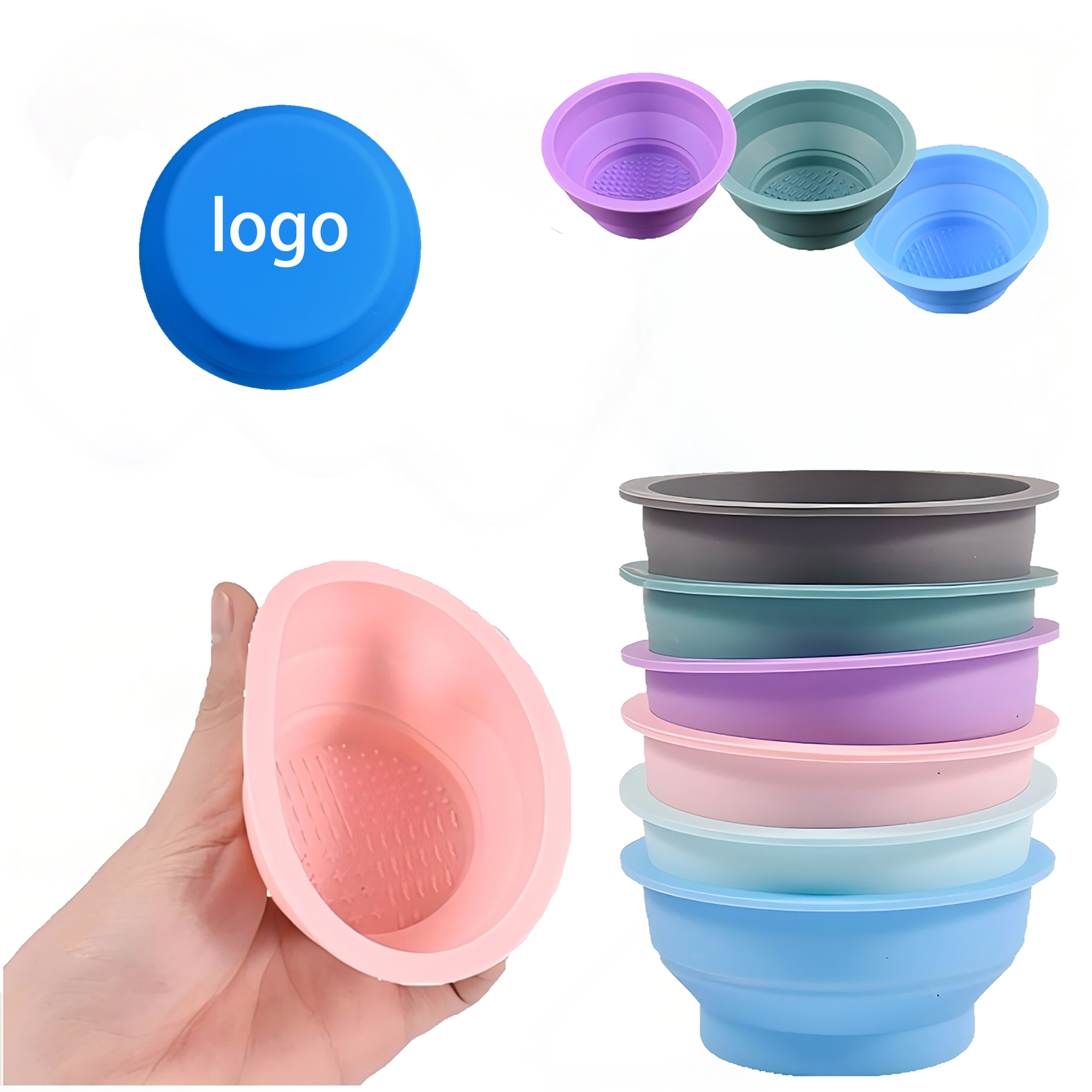 DIY Travel Folding Color Mixing Silicone Cup MOQ 10pcs 3