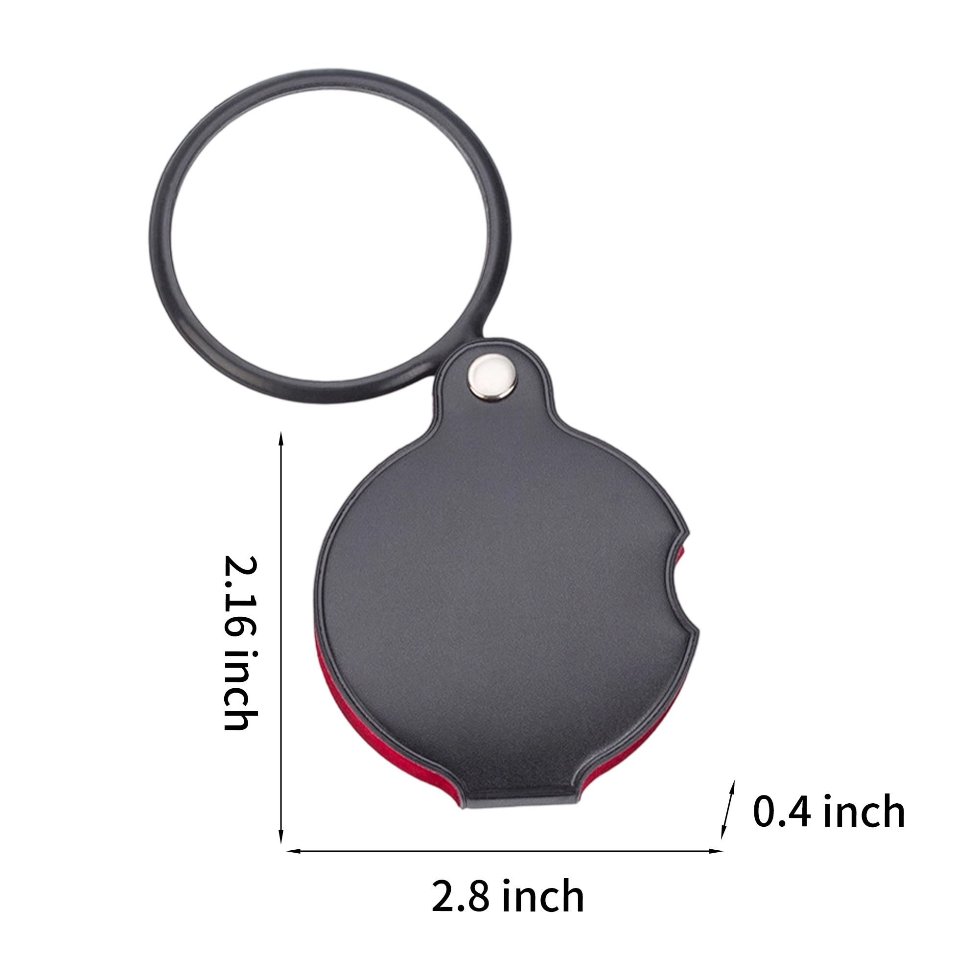 Folding Pocket Magnifier 10X 2.8" Length x 2.16" Width x 0.4" Thick, custom ruler with logo imprint 4