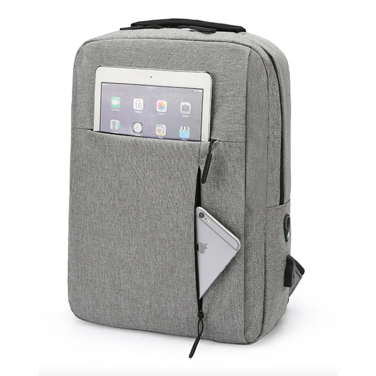 15.6 Inch Canvas Large Capacity Laptop Backpack with USB 3