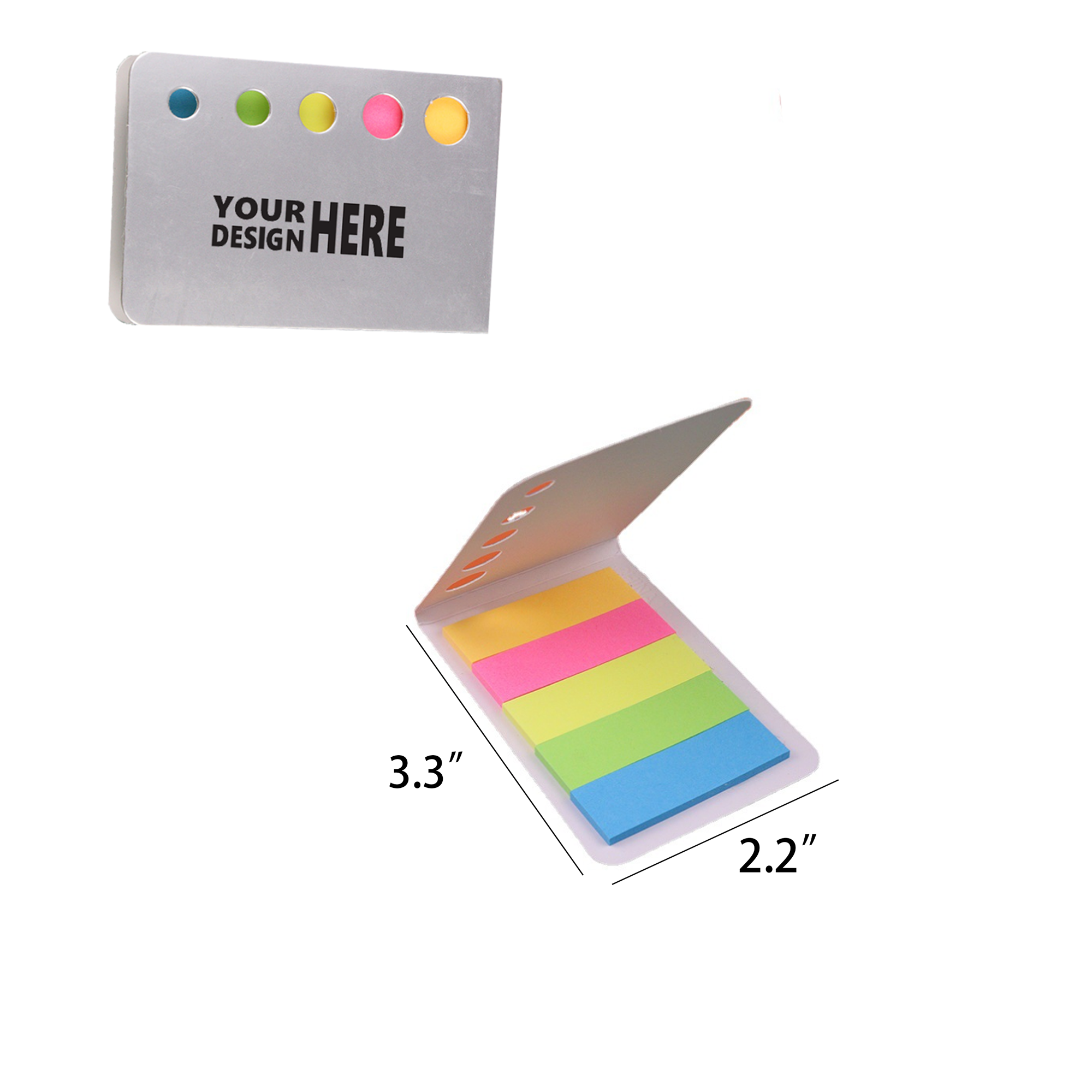 Eco-friendly Mini 3.3"L X 2.2"W Colored Strip-Shaped Sticky Notes 2