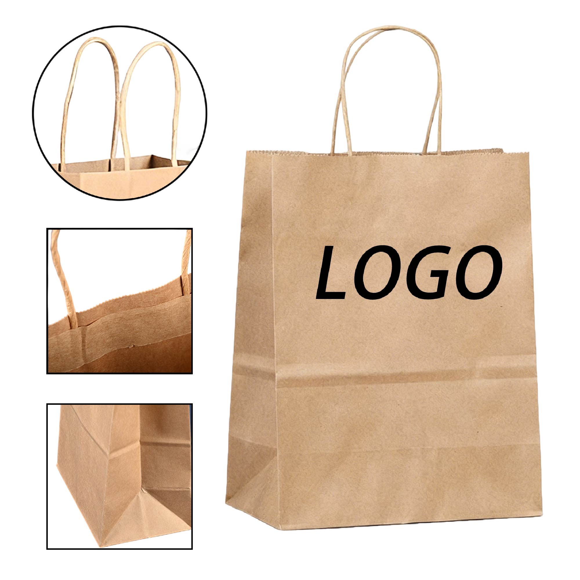 Corporate Promotional Vertical Kraft Paper Tote Bag 2