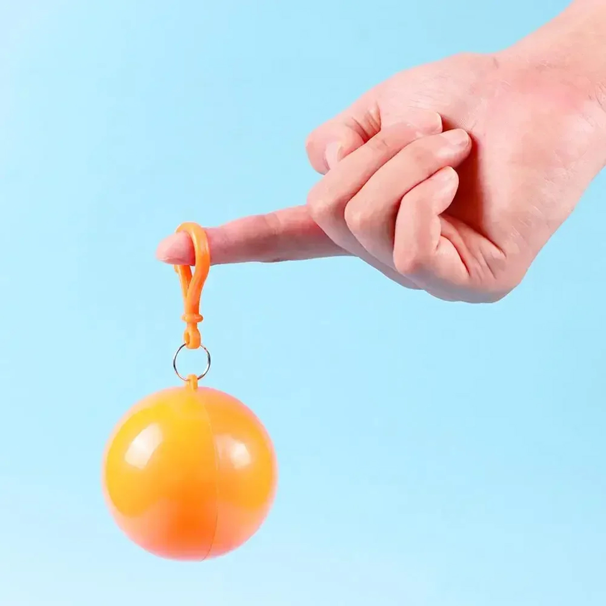 Disposable Rain Poncho in Ball Keychain 3
