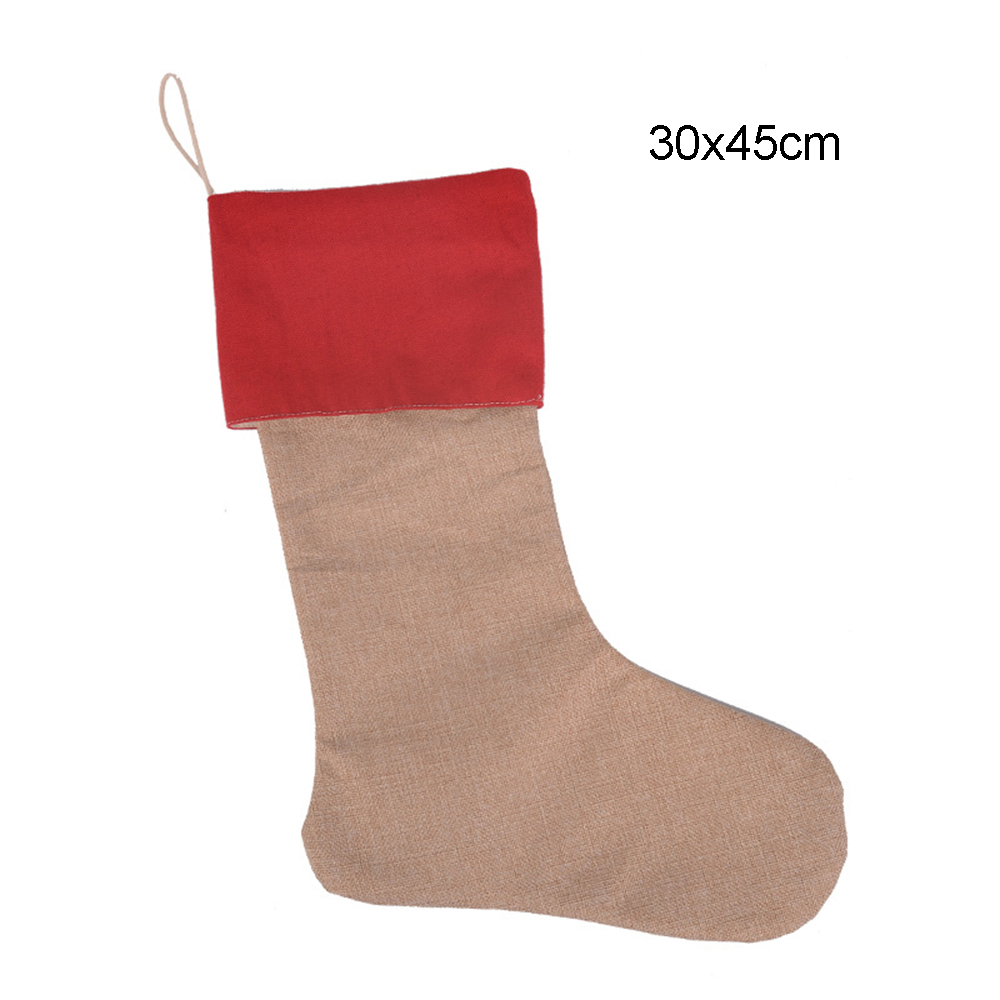 Linen Christmas Stocking Gift Bag 2