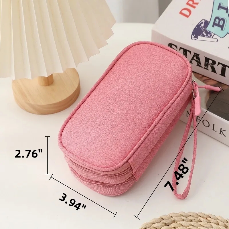 Double Layer Cable Organizer Bag Multiple Pockets For Travel 5