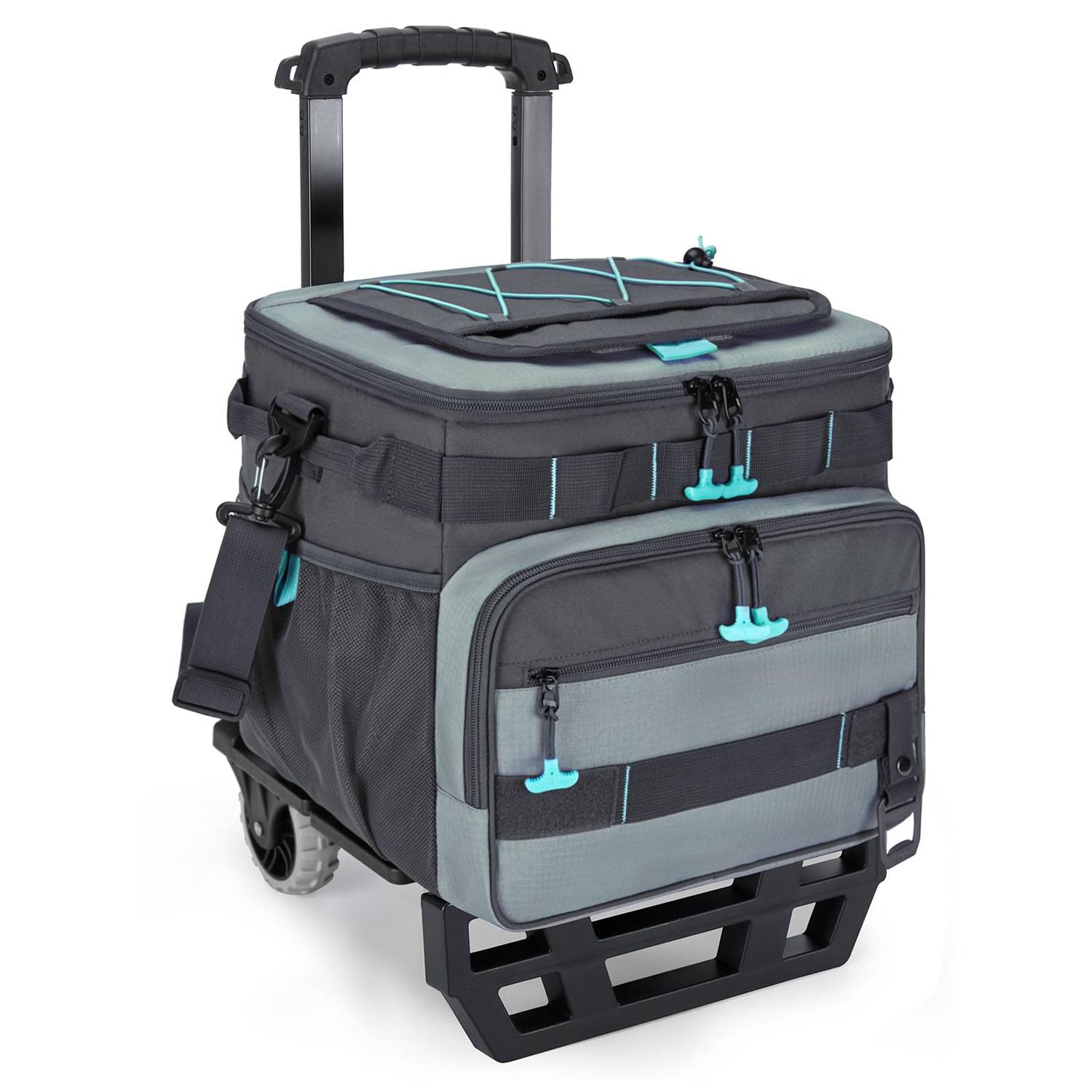 48-Can Collapsible Cooler Trolley Bag with Wheels 2