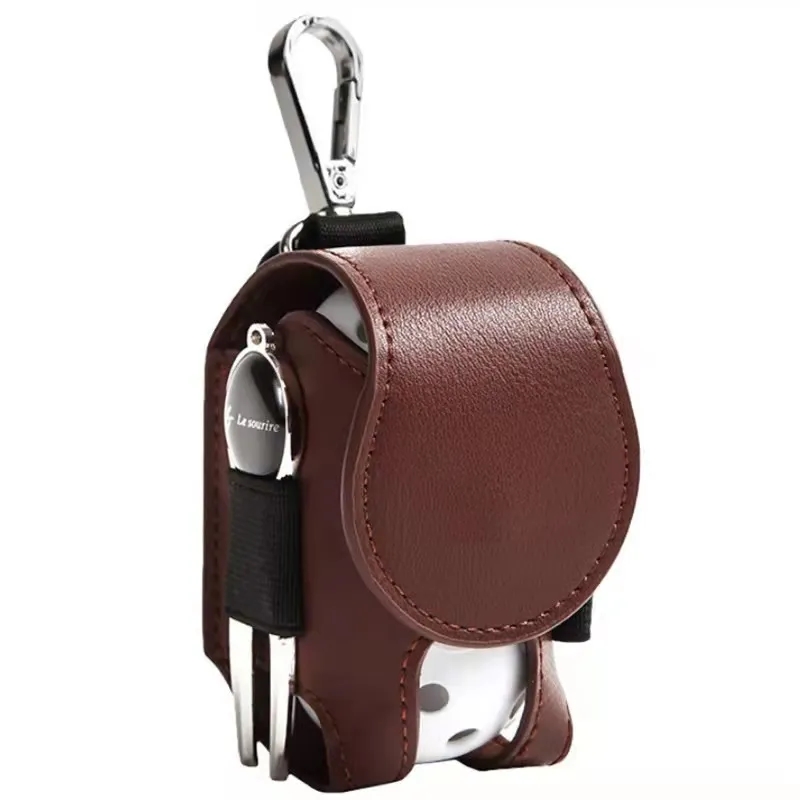 Classic Pu Leather Golf Ball Storage Bag 3