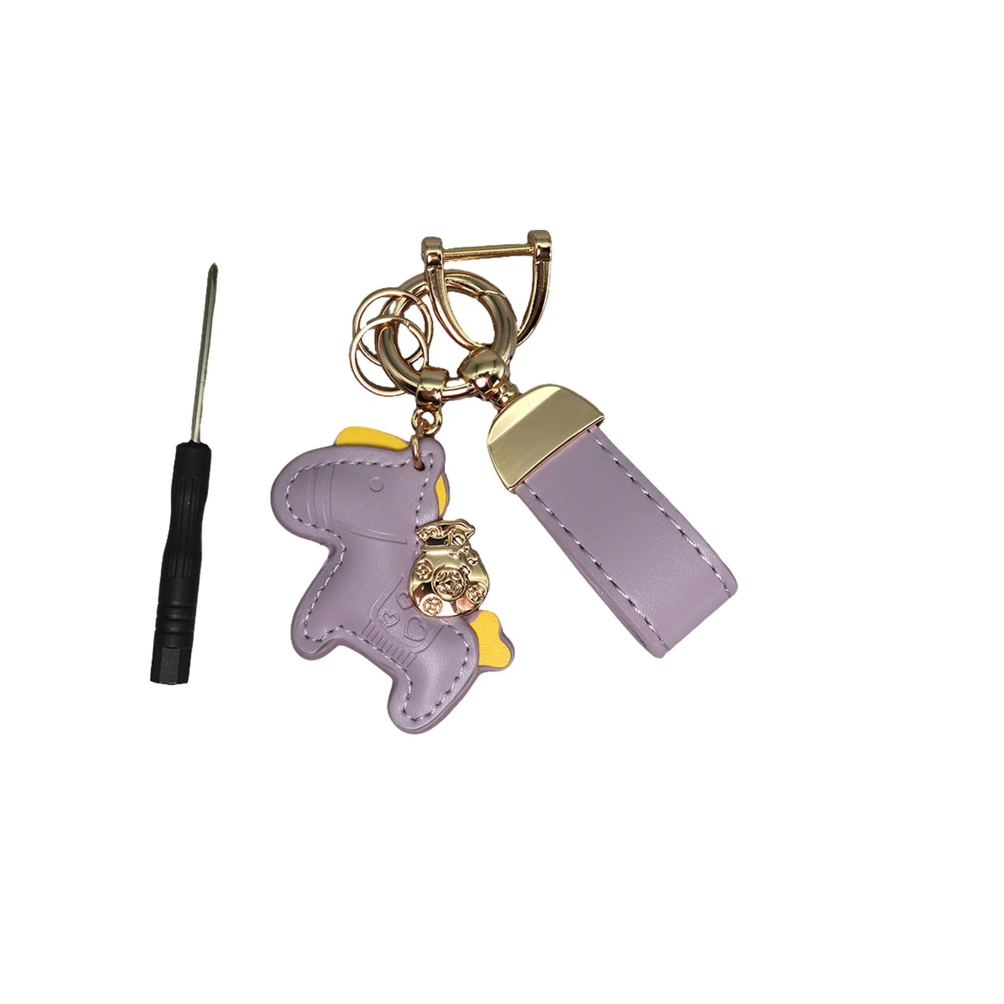 Polyurethane Pony Figure Key Ring With Strap 6.7" Length 40