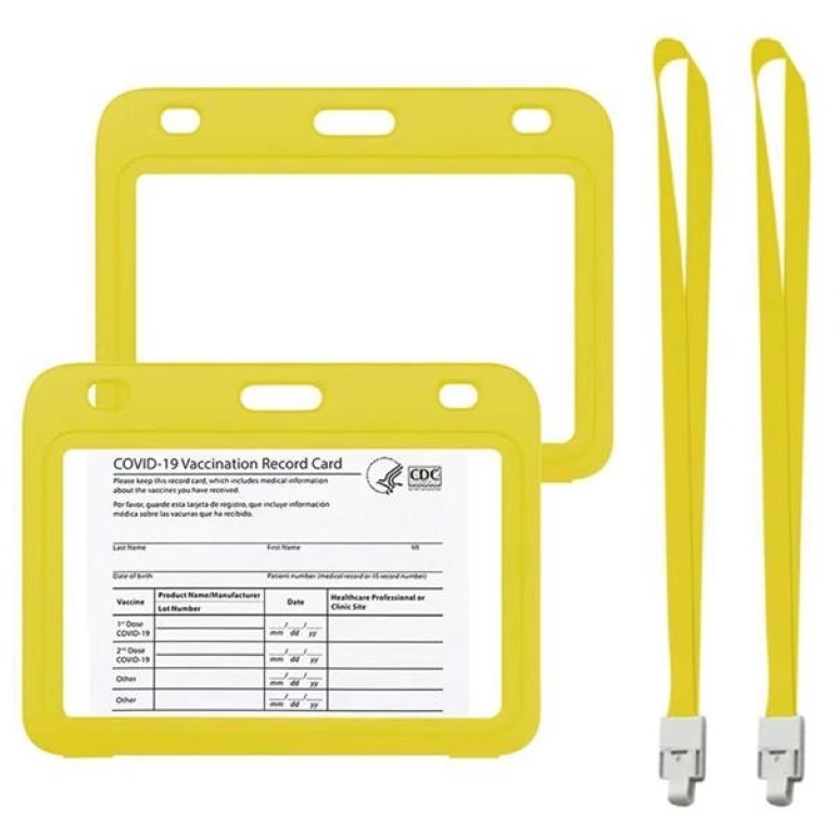 4x3" Vaccination Card Protective Holder Cover w/ Landyard 3