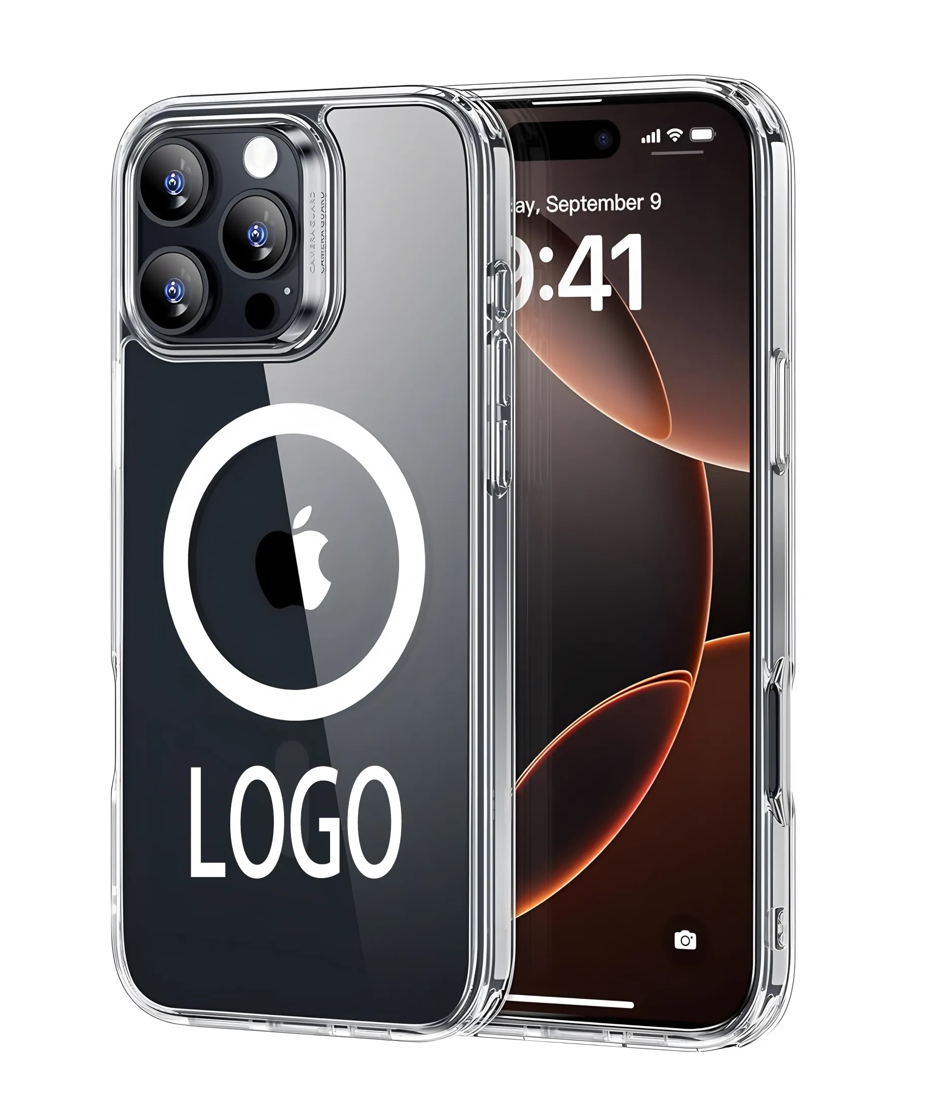 Clear iPhone 16 Pro Shockproof Case Bulk Order with Magnetic Charging 1