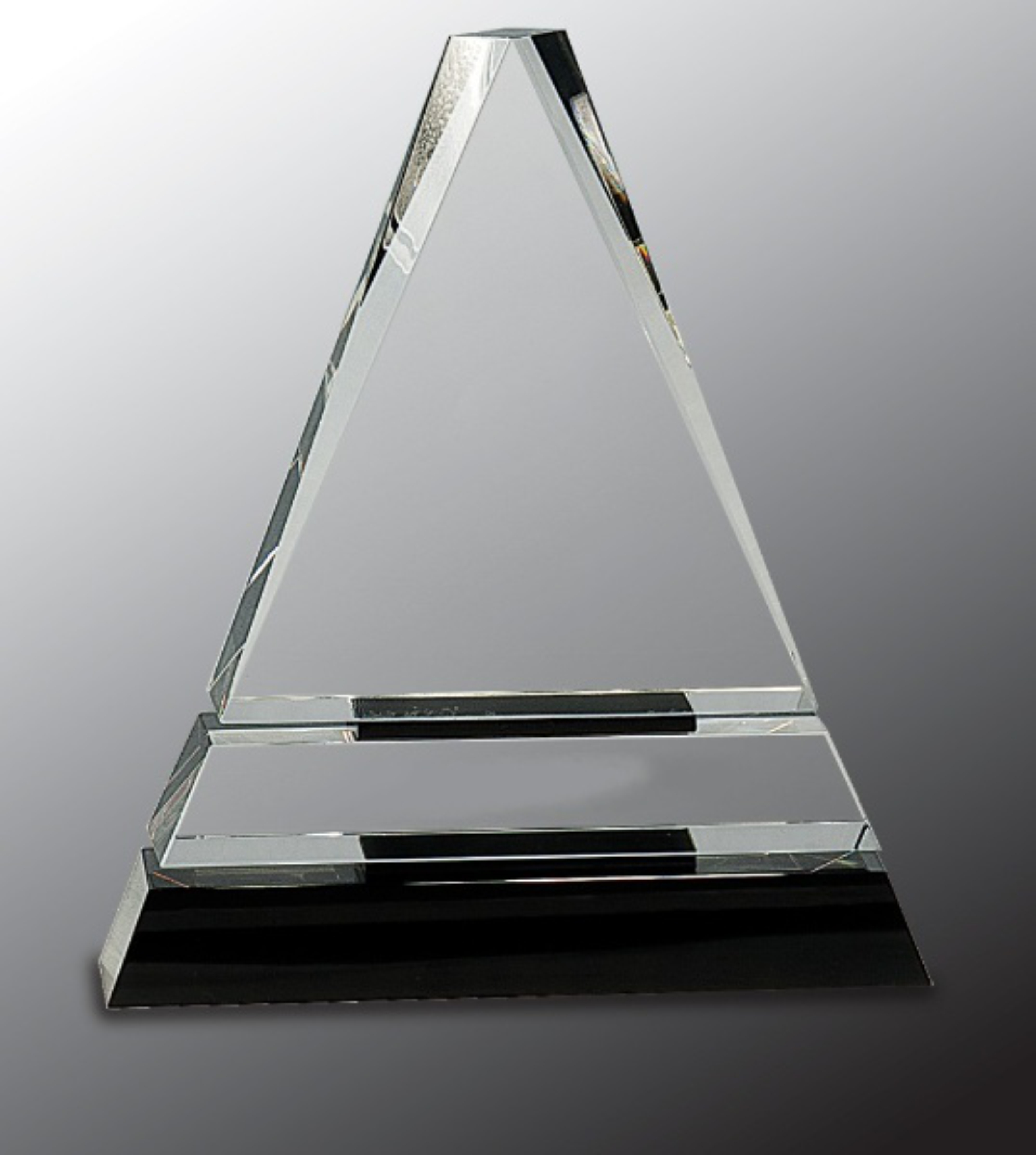 7 3/4" Clear Crystal Triangle Award on Black Crystal Pedestal Base 5