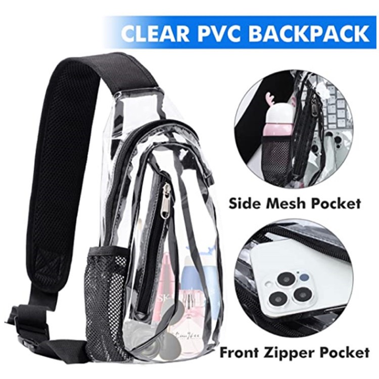 Clear Sling Bag Stadium Approved Transparent Casual Chest Daypack 10