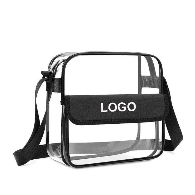 Large Clear Crossbody Messenger Shoulder Bag w/Adjustable Strap 4