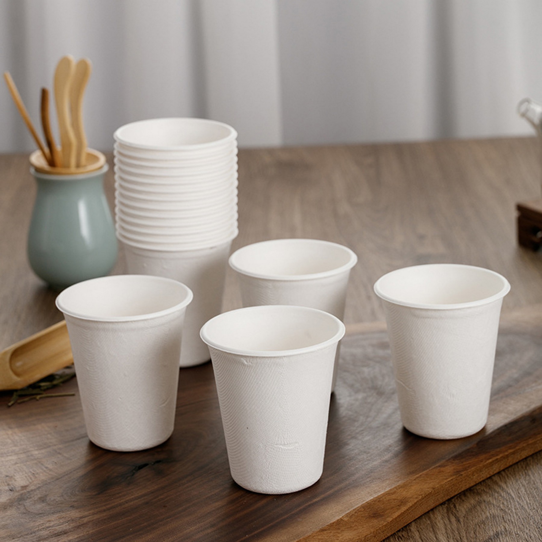 High-End Sugarcane Pulp 8 oz Disposable Paper Cup 3