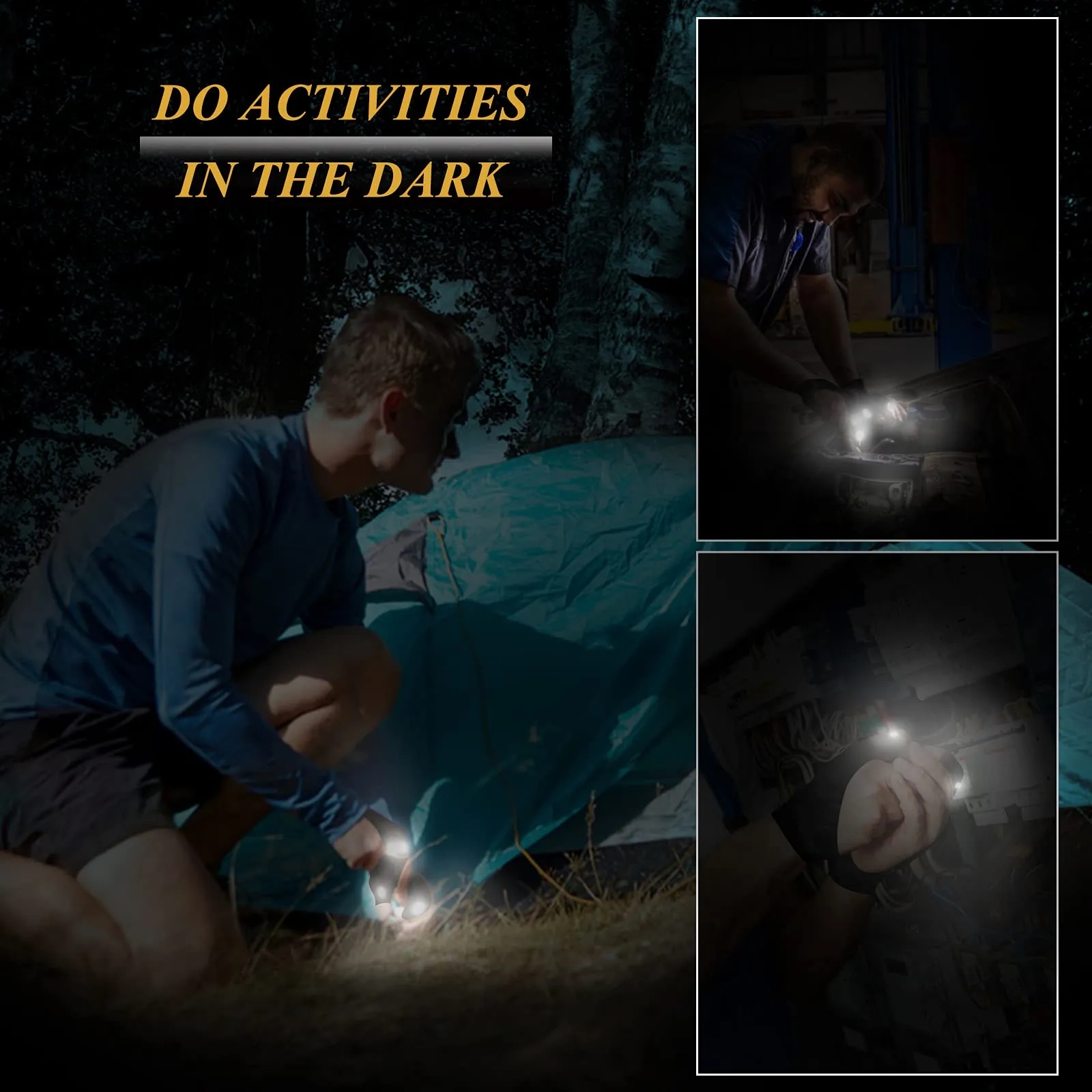 LED Practical Finger Flashlights Work Glove 5