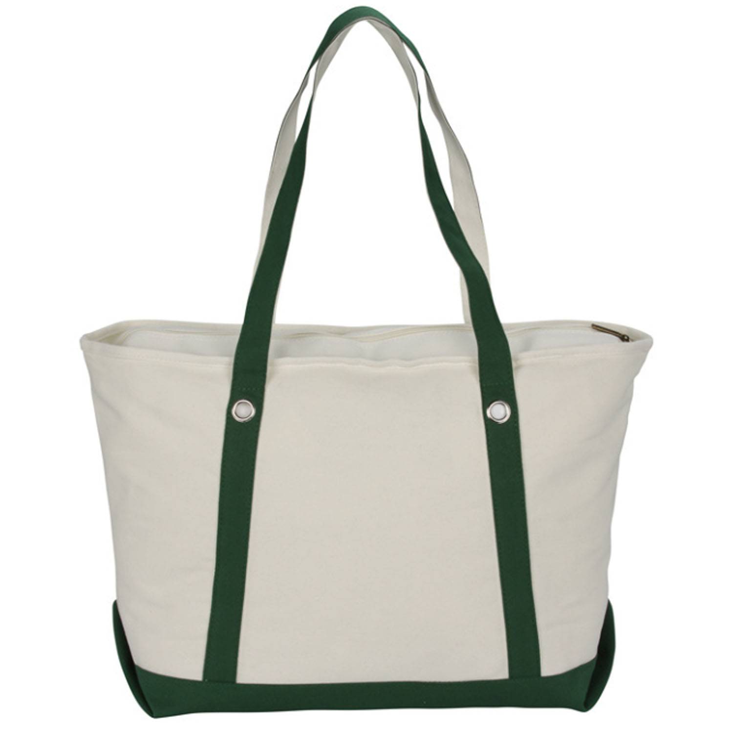 Woman's Shoulder Canvas Tote Bag W/ Zipper 8