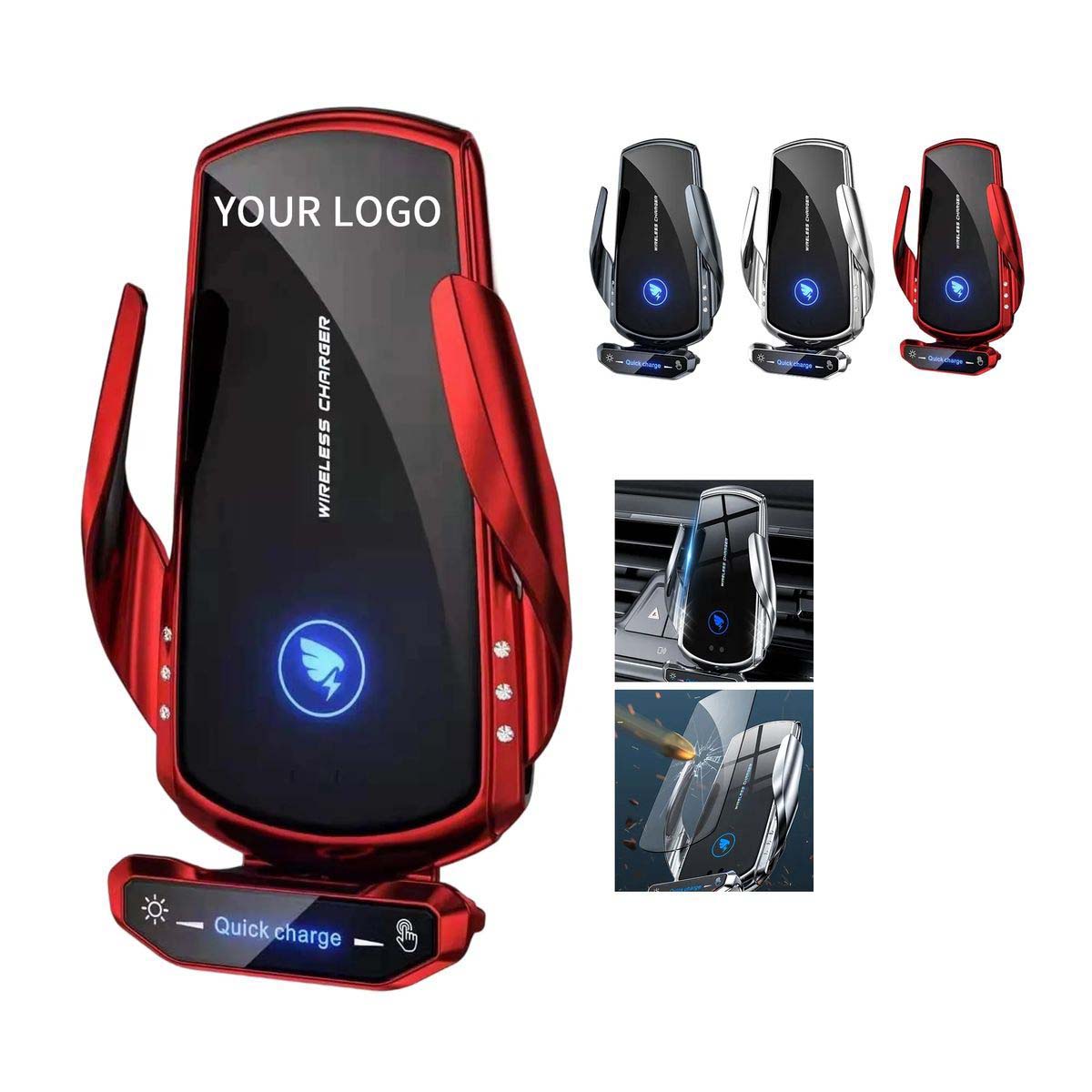 Wireless Charging Car Mount with Heat Dissipation 1