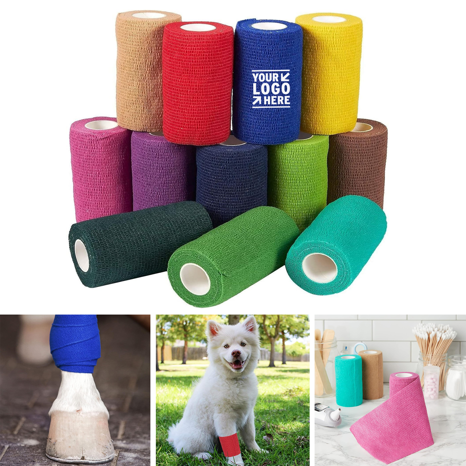 Sports First Aid 4 Inch Wide 5 Yards Colorful Self Adhesive Bandage Wrap 2