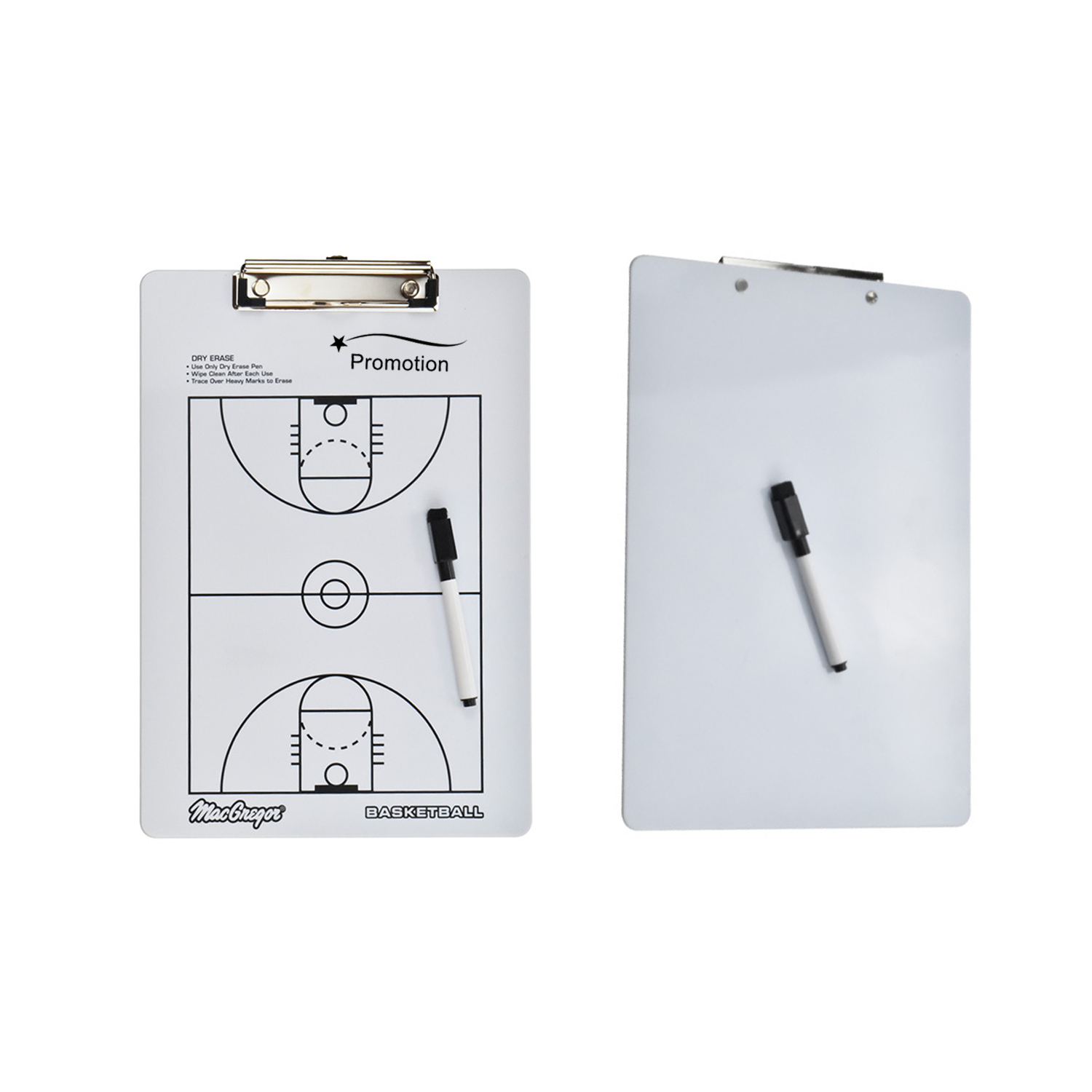 Double-Sided Dry Erase Basketball Coach Clipboard 2
