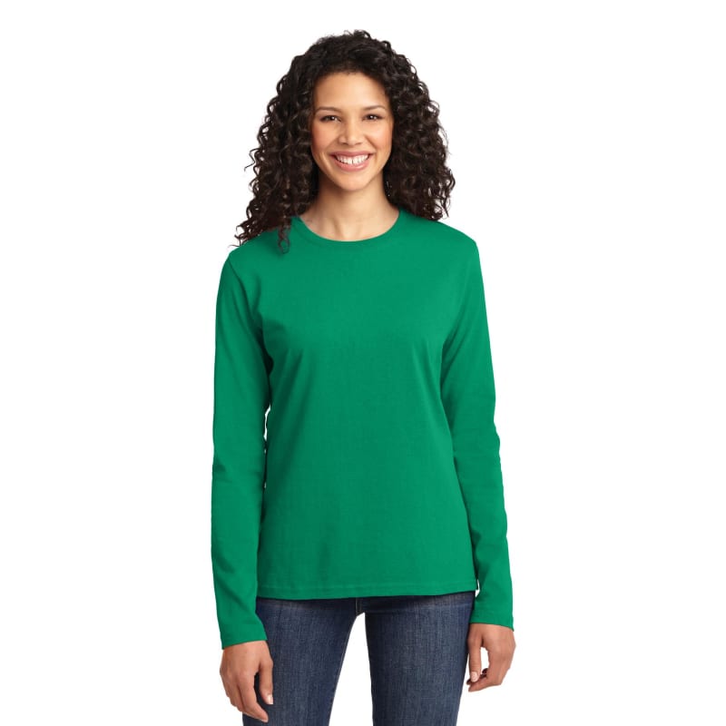 Port & Company Women's Long Sleeve Core Cotton Tee. 105