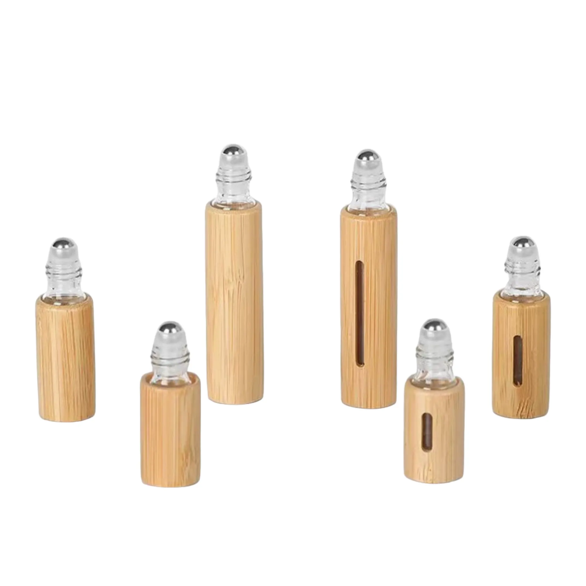 0.35Oz Mini Bamboo Window Roller Perfume Bottle Empty 2
