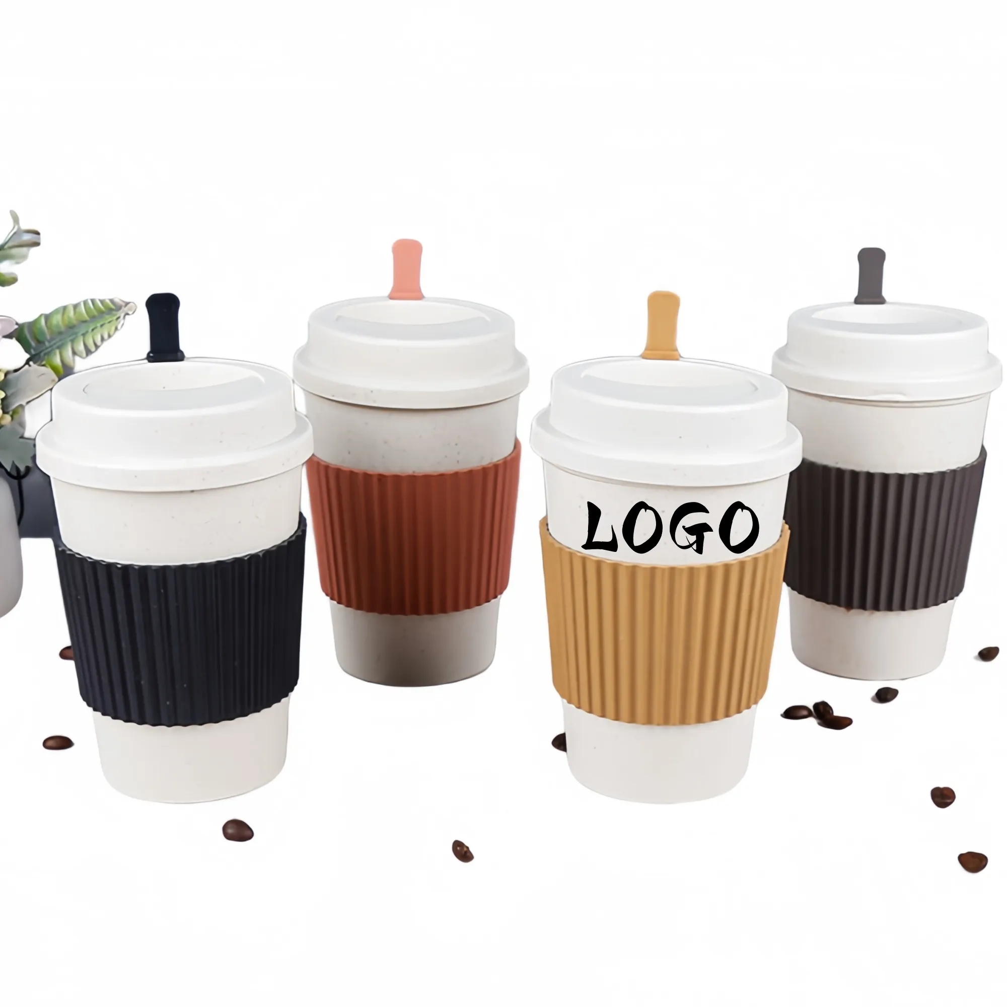 MOQ50 Wheat Straw Coffee Travel Mug 2