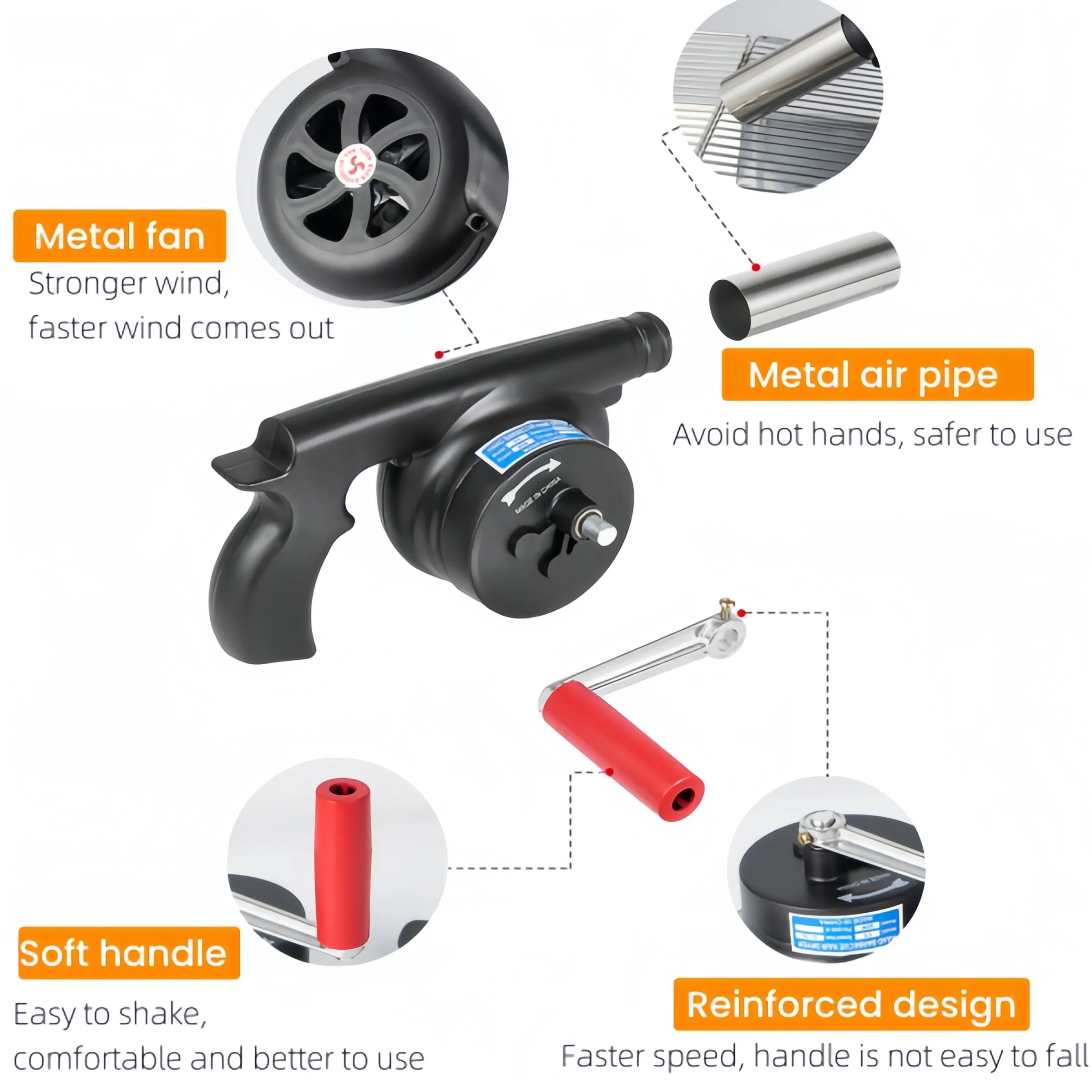 Outdoor Cooking BBQ Hand Crank Blowers 4