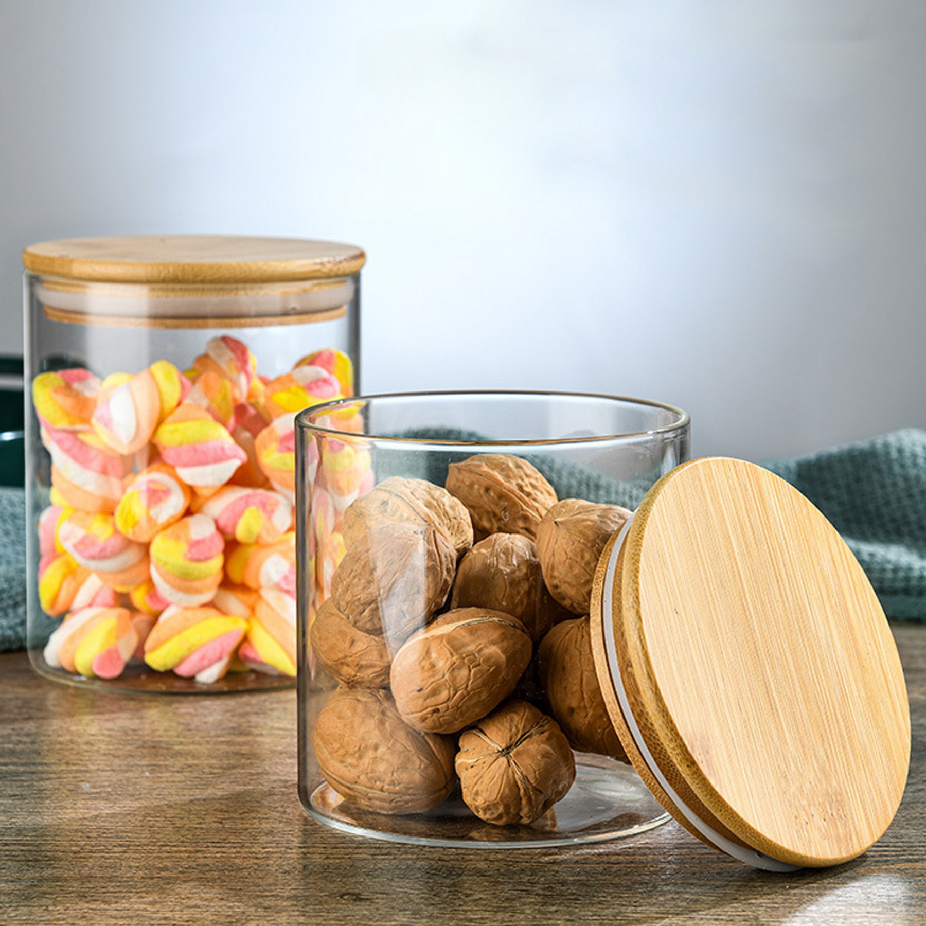 Clear Glass Canister With Bamboo Lid 3
