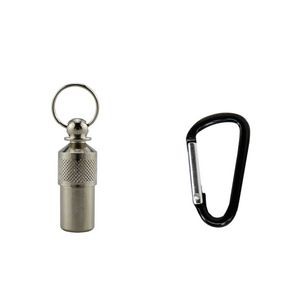 Sturdy Metal Capsule Shaped Dog ID Tag With Carabiner 13