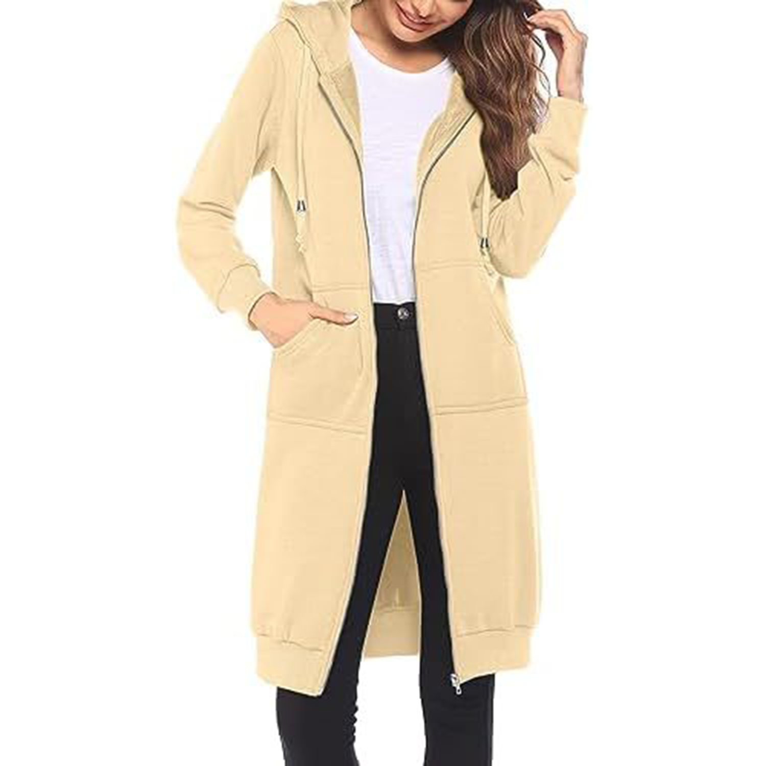 Women Casual Zip up Fleece Hoodies 4