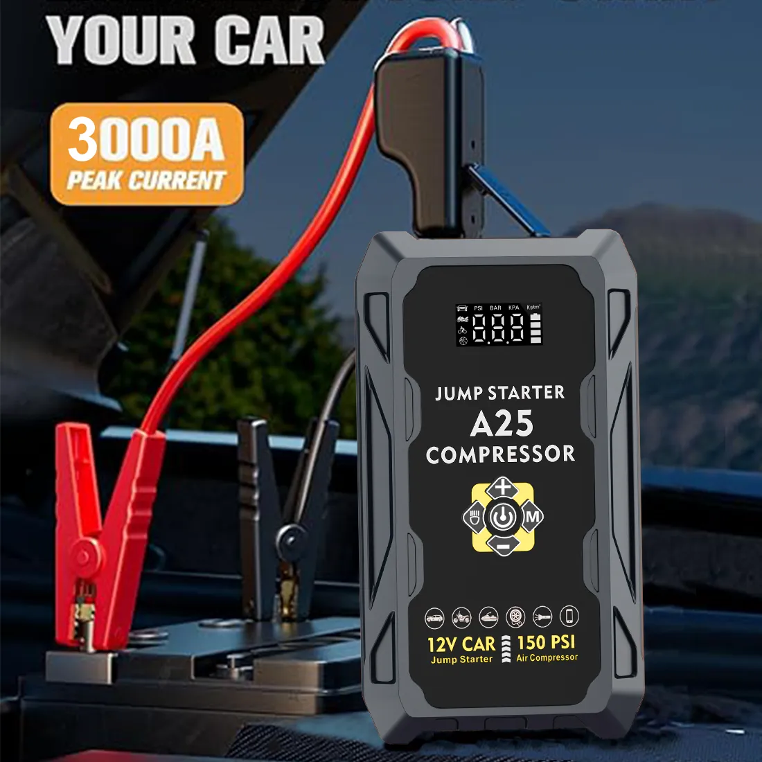 Car Battery Booster with Air Compressor 6