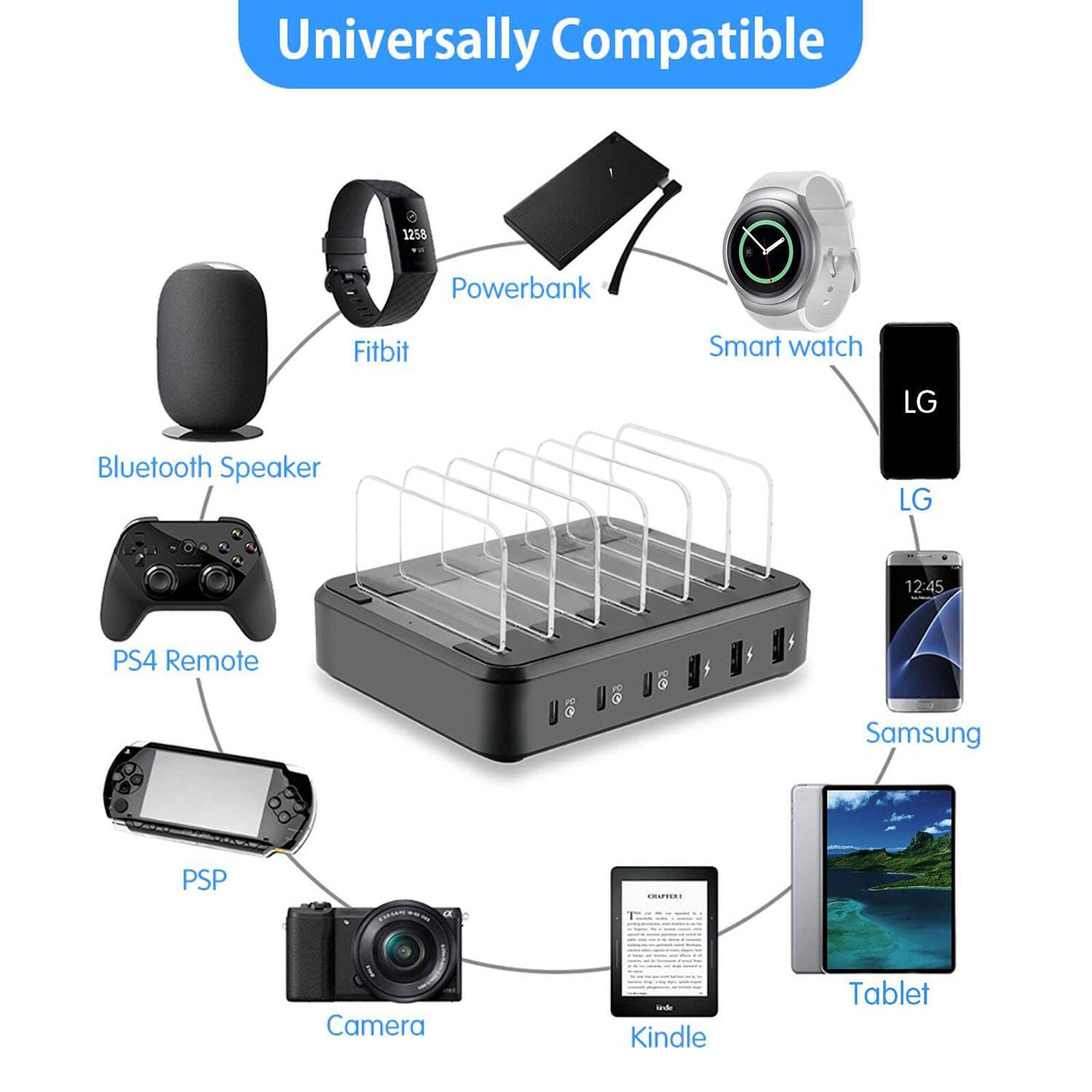 6-Port USB PD Fast Charging Station for Multiple Devices 2